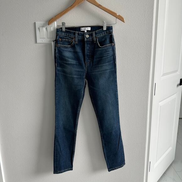 Re/done High Rise Ankle Cropped Jeans Size 24 - Picture 1 of 5